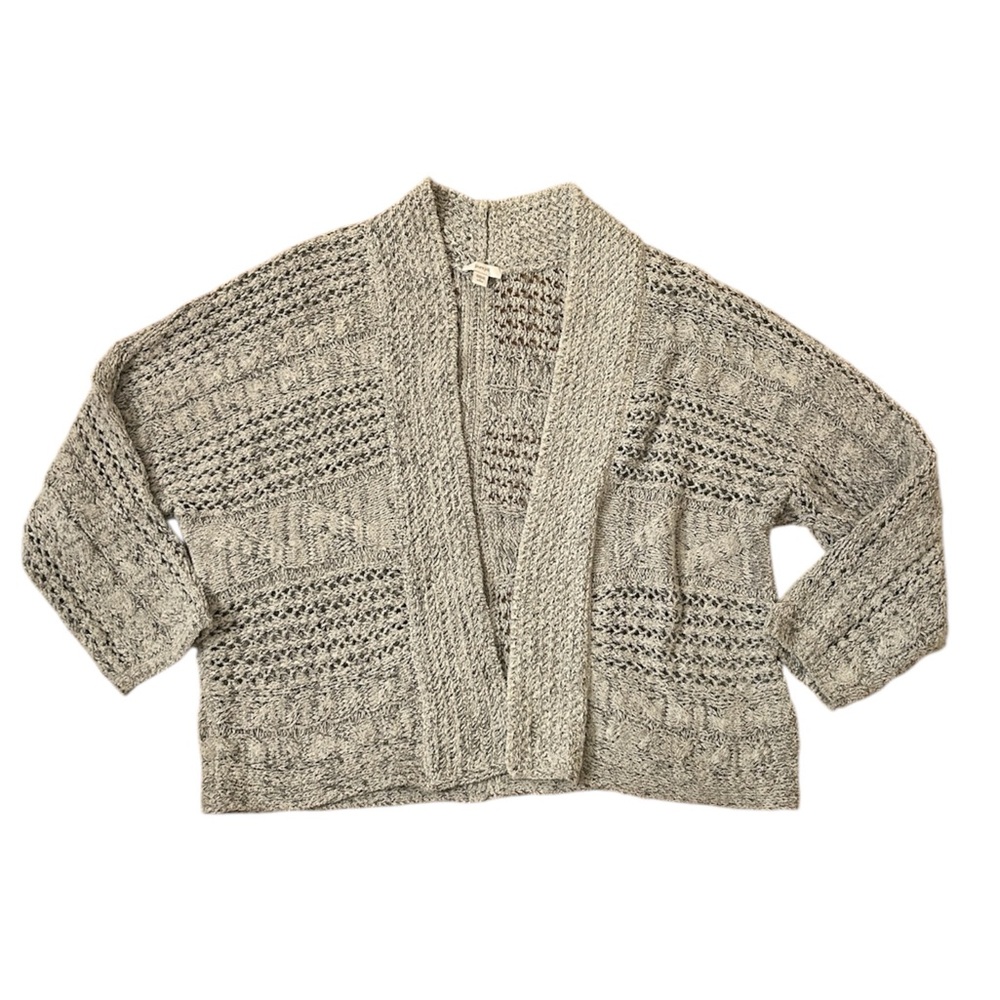 J.jill Pure Jill Open-texture Cardigan Gray Size Large